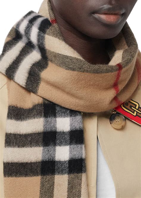 burberry cashmere happy scarf|burberry check cashmere scarf sale.